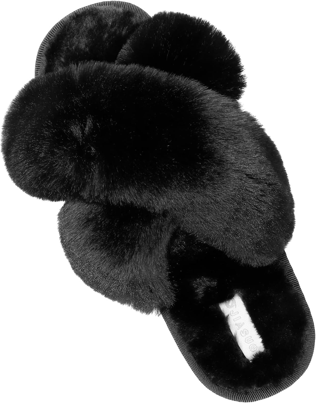 Women's Open Toe Slippers Fuzzy Fluffy House Slippers for Women Cozy Criss Cross Furry Slides Slippers