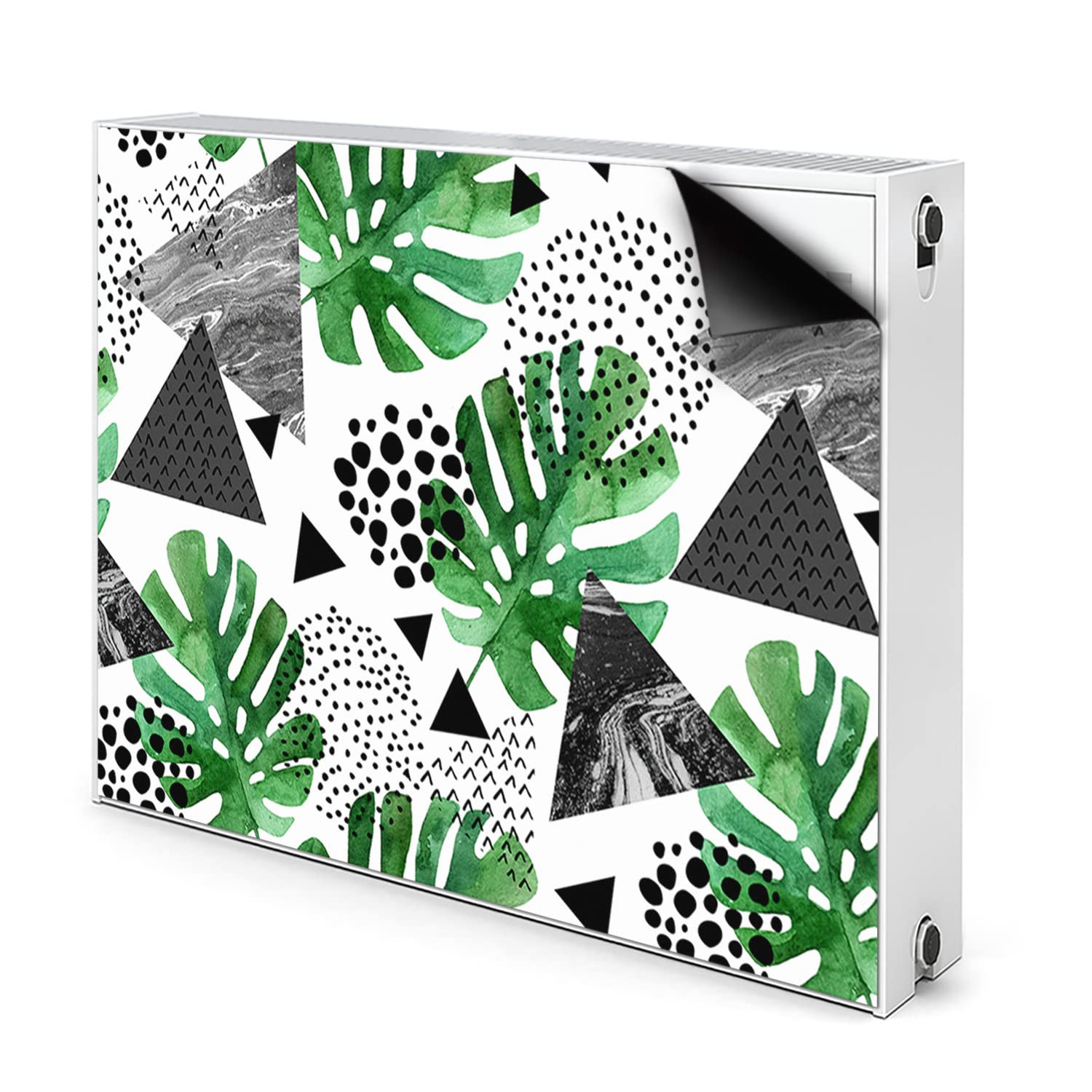 Cache aeration magnétique vert jungle pour masquer un radiateur blanc