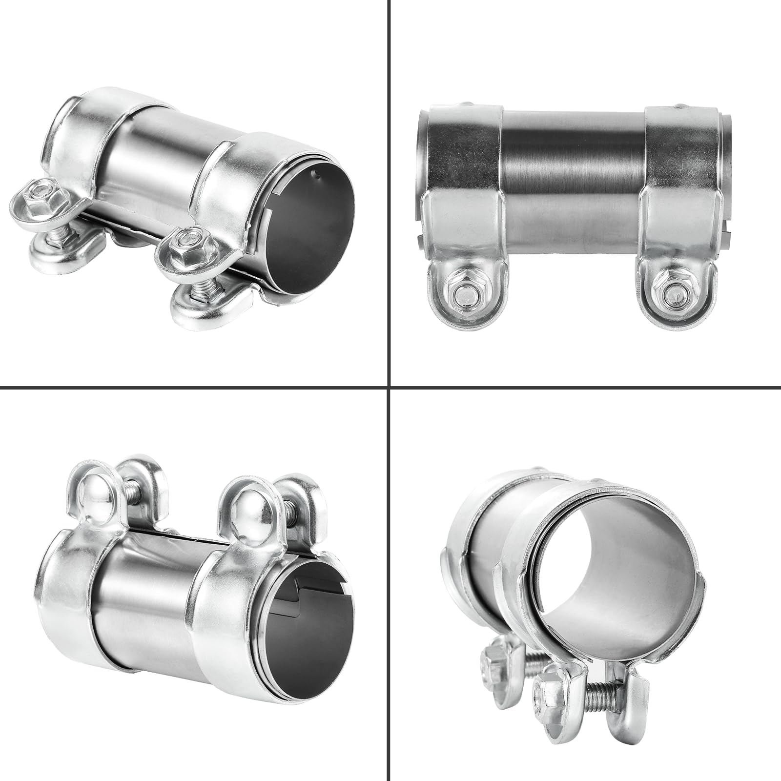 Collier Manchon Raccord Echappement, 55 X 95mm Colliers De Serrage Pour Tuyaux D'Échappement, Borne De Tuyau D'échappement Diamètre, Bande Tuyau Silencieux D'échappement En Acier Inoxydable, Pour Moto