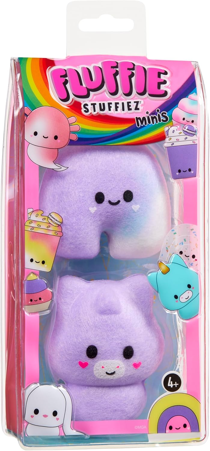 Fluffie Stuffiez Rainbow & Unicorn Minis Collectible Feature Plush, Surprise Reveal Unboxing Soft and Squishy Tactile Play Fidget DIY