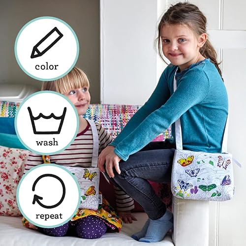 Miniatura 5 de eatsleepdoodle Bolsa cruzada para colorear para niños con 10 bolígrafos lavables - 8.7 x 7.1 in