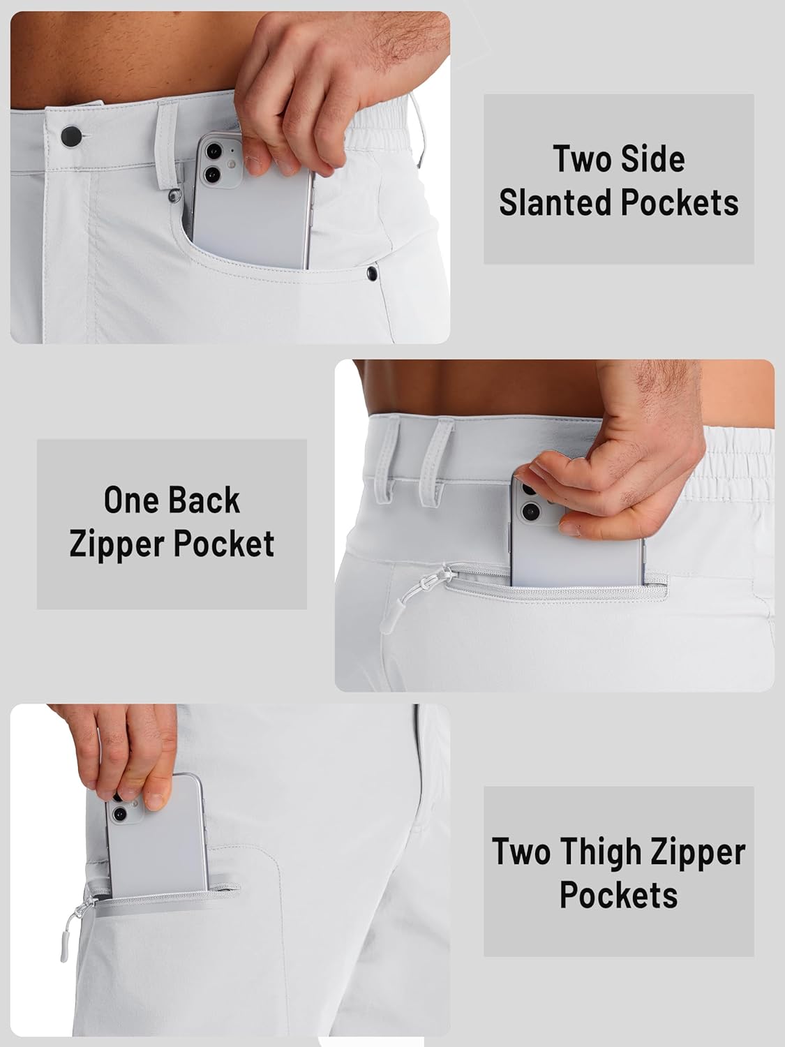 TACVASEN Men's Hiking Cargo Shorts 10" Quick Dry Lightweight Casual Summer Outdoor Golf Shorts with 5 Zipper Pockets - Image 6