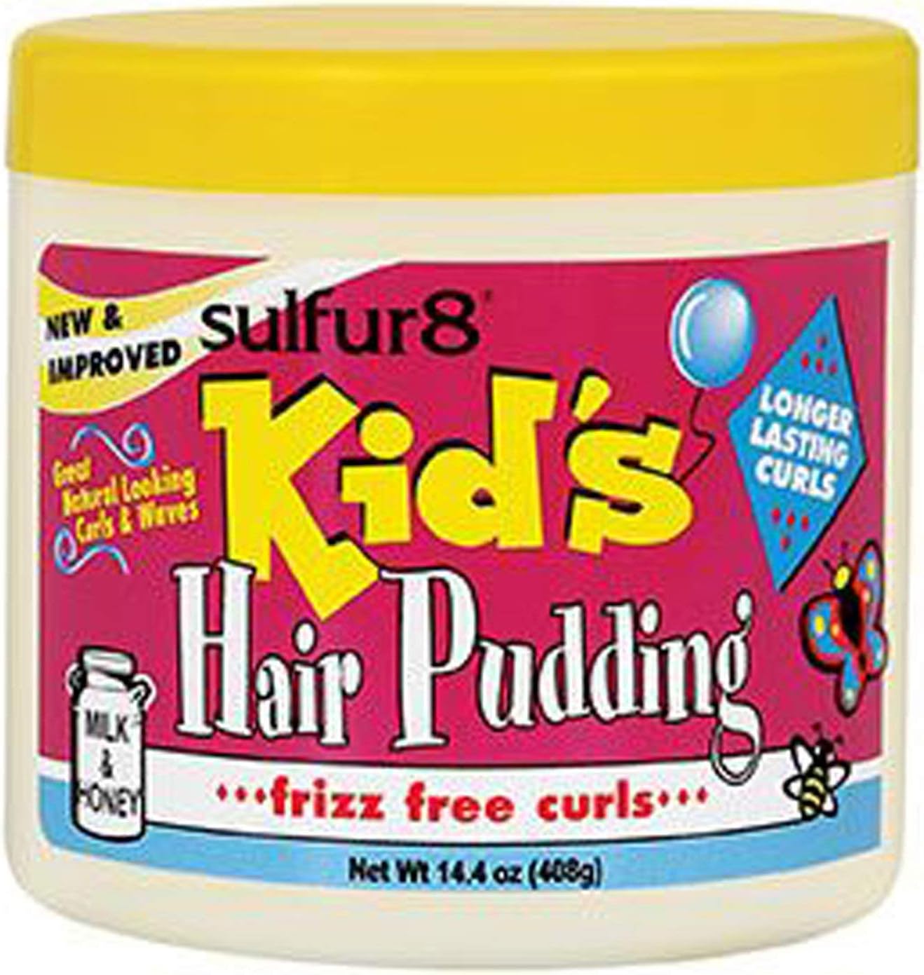 Sulfur 8 Kids Hair Pudding 14.4 oz – Moisturizing Detangling Kids Hair Cream for Soft, Manageable Hair, Helps Reduce Knots, Gentle Formula with Fresh Fragrance for Children & All Hair Types