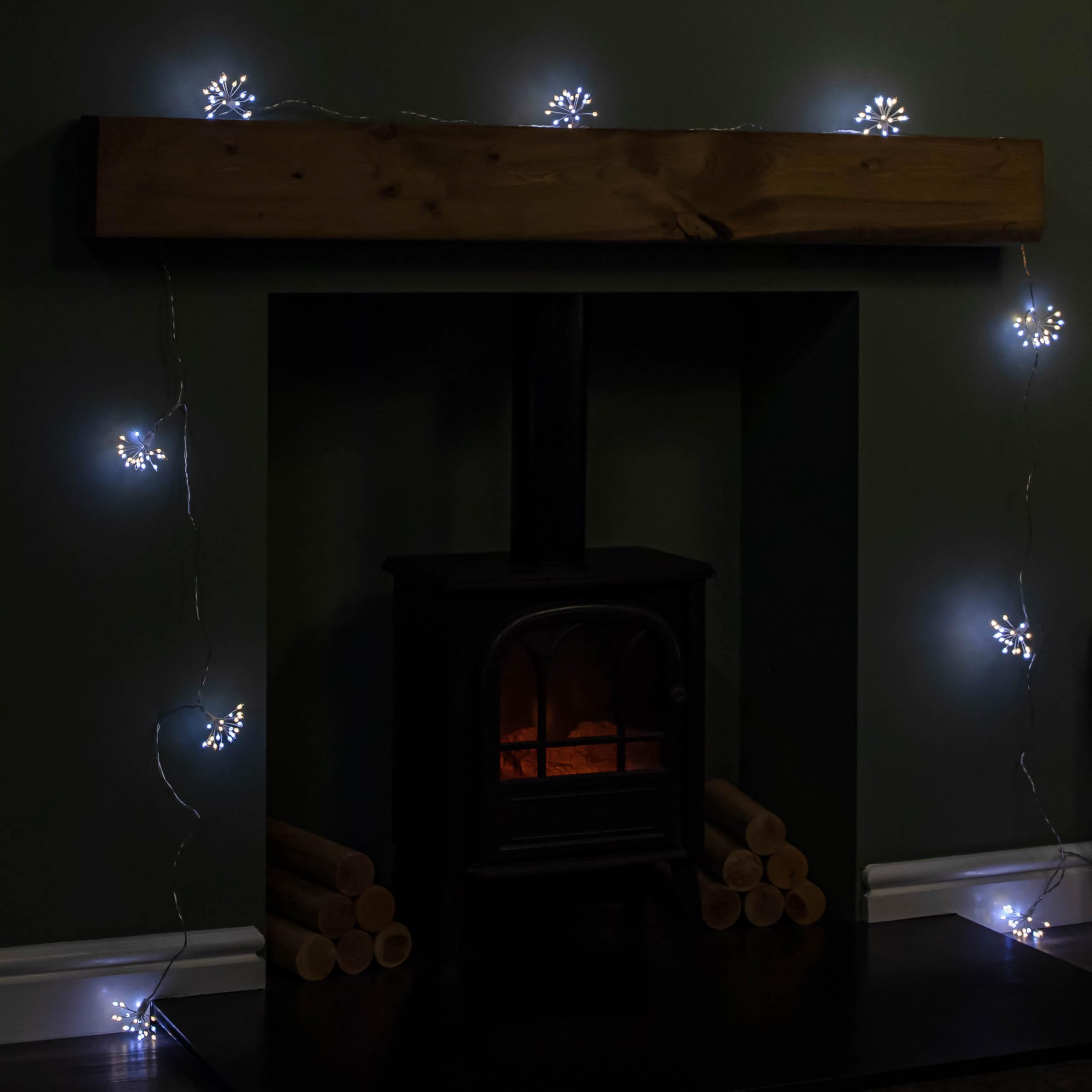 Samuel Alexander White 4.5M Ultra Brights Starburst Multi-Action Christmas Lights With & Warm Leds And Timer Function