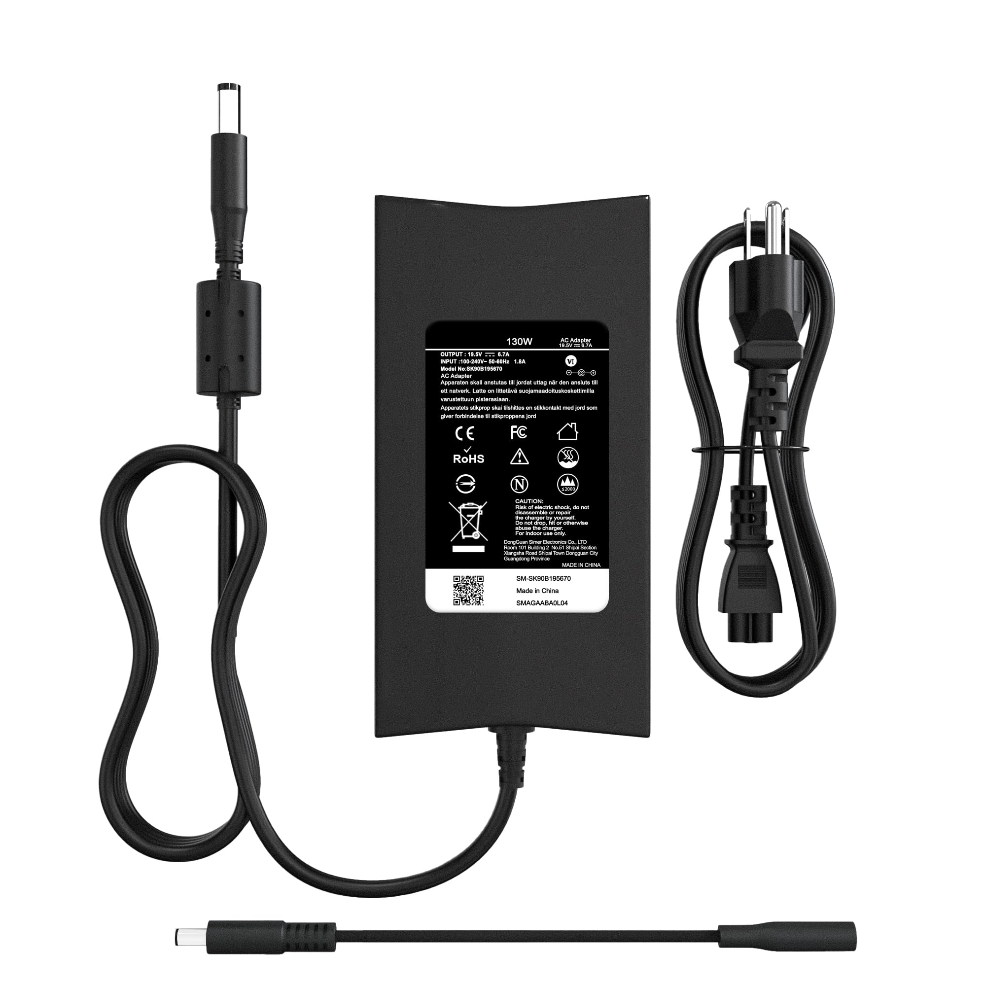 AYKLCZUU 130W Laptop Charger for Dell XPS 15, Precision M20 M60 M70 M90 M2400 M4400 M6300 LA130PM121 DA130PE1-00 Inspiron 11 15 7000 7559 N7110 N5110