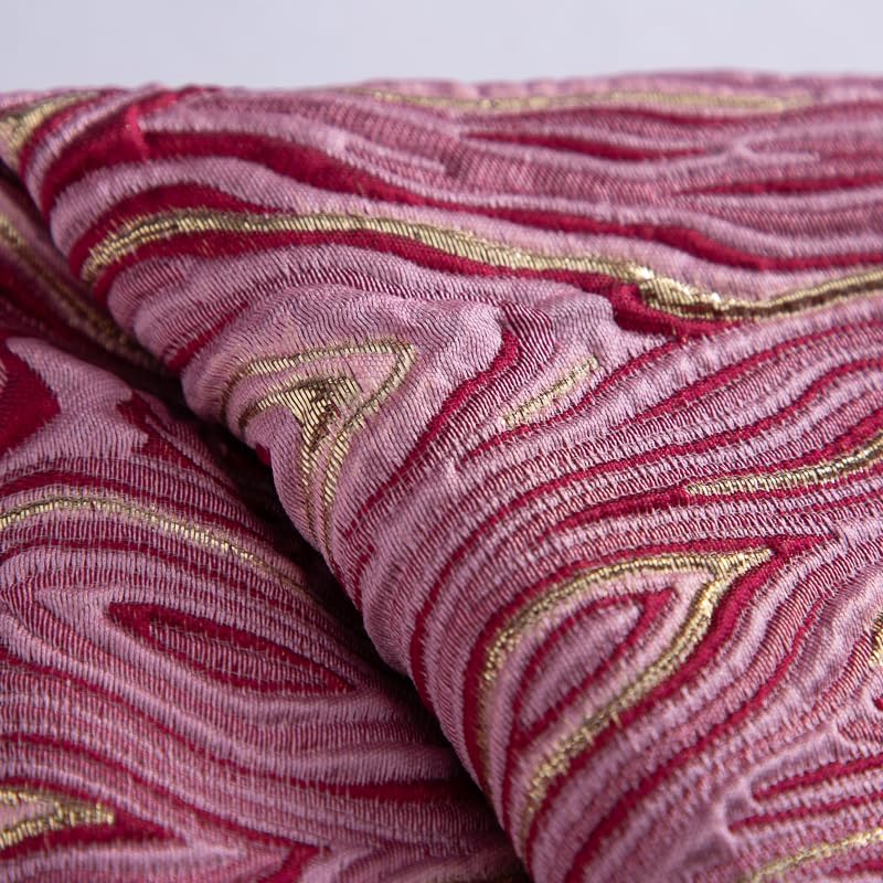 African Lace Fabric 5 Yards - Premium Nigerian Wave Jacquard Satin Fabric for Wedding, Party, Occasion Wear & Daily Sewing Projects (40636)
