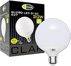 CLAR - Ampoule Globe LED E27, Grosse Ampoule Décorative Ronde, 6000ºK 20W (Pack 1)