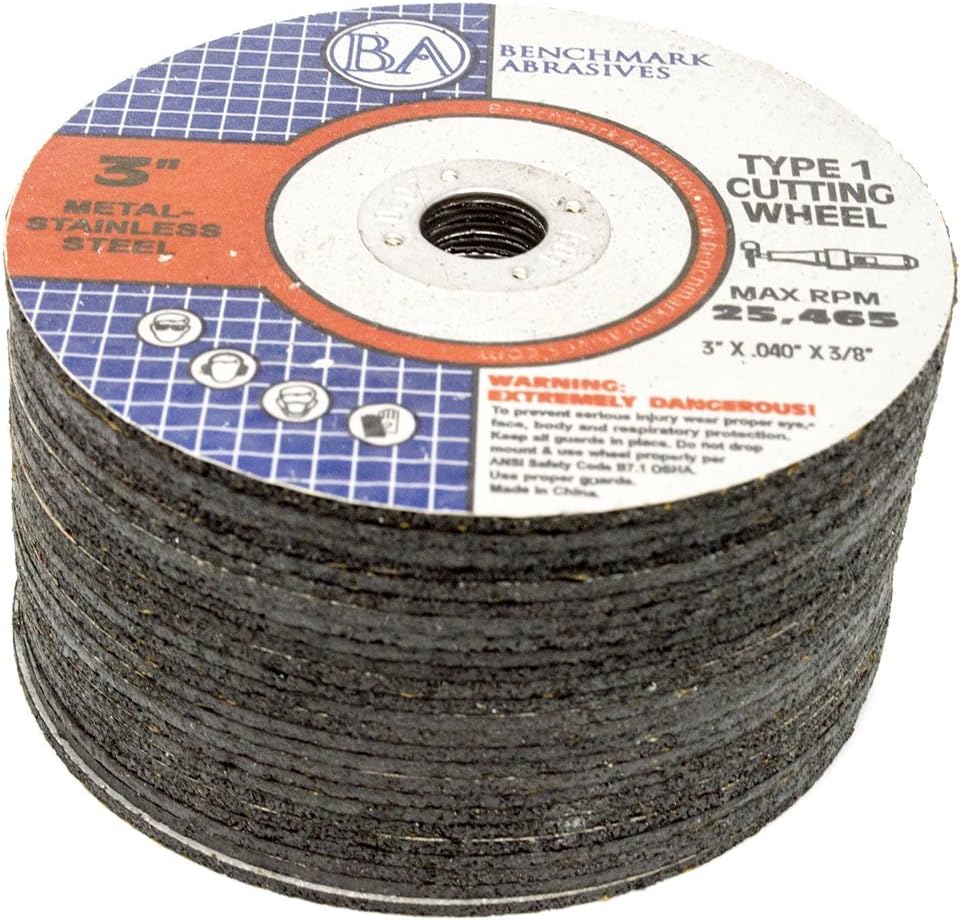 Suреr Chеар 🛒 Benchmark Abrasives 3 x .040 x 3/8 Thin Metal Cutting Wheels - 25 Pack