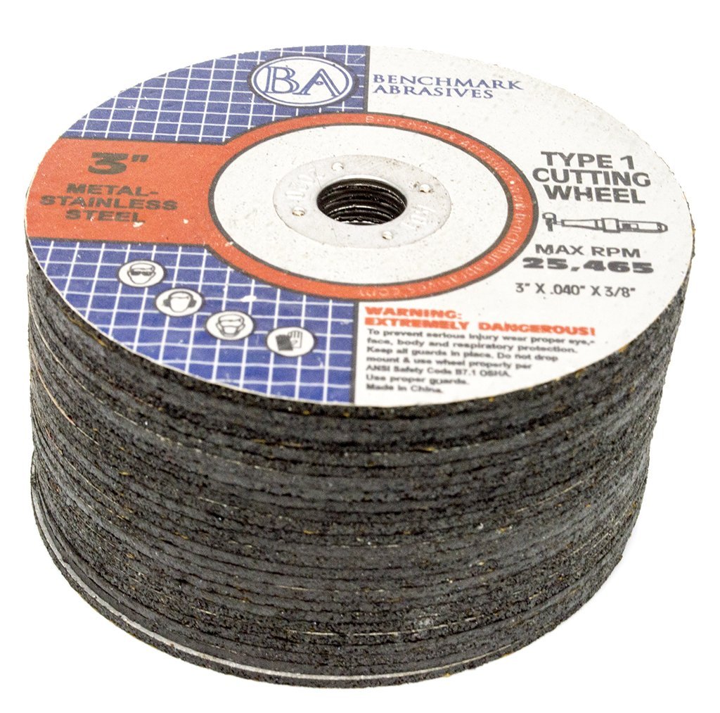 Benchmark Abrasives 3" x .040" x 3/8" Thin Metal Cutting Wheels - 25 Pack