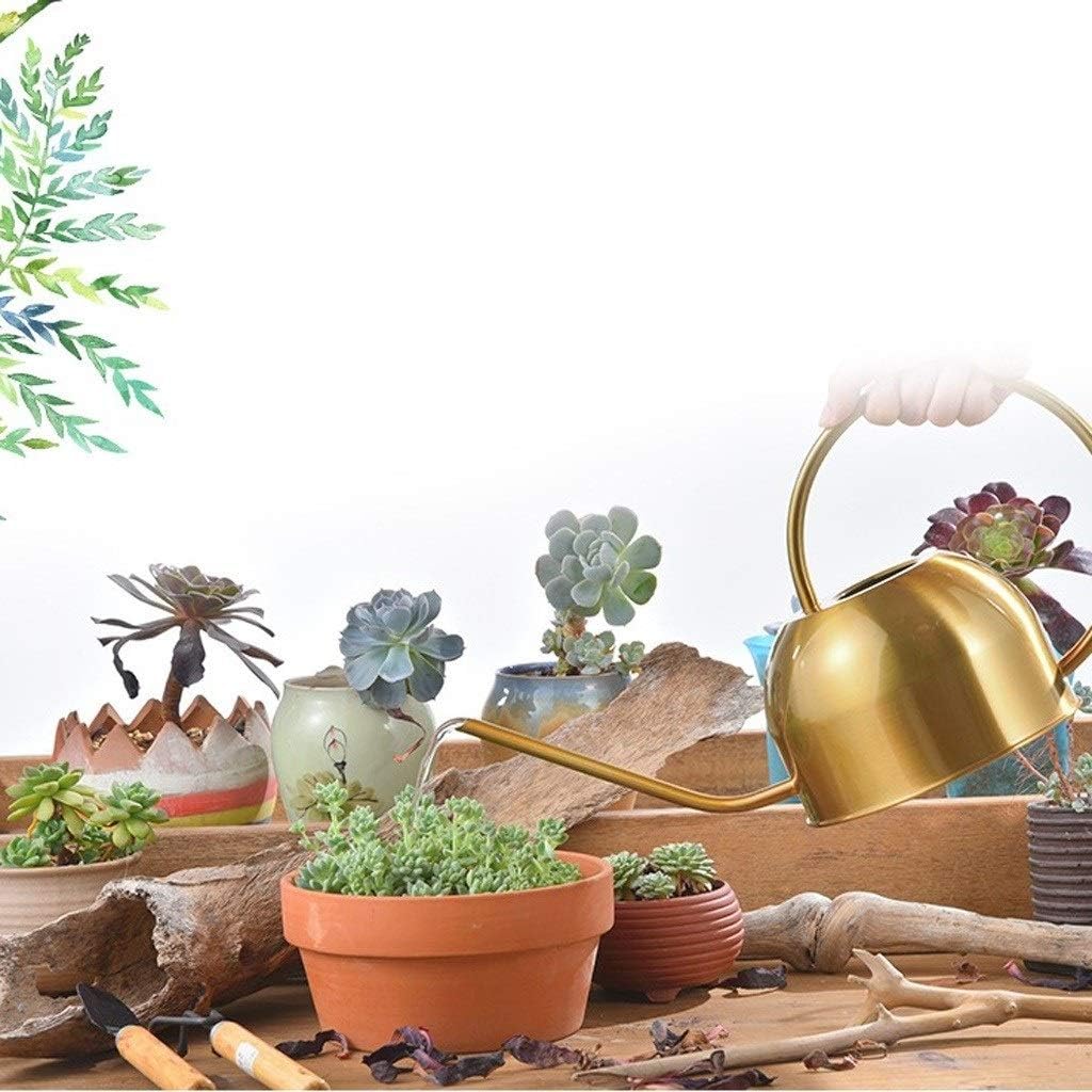 Watering Can Household Retro Stainless Steel Watering Can Long Mouth Kettle Gardening Watering Can 1.5L Decorative Watering Can(SilverA)