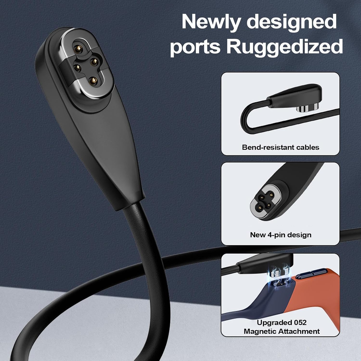 Magnetic Charger Cable - Replacement Charging Cord for Bone Conduction Headphones and Earbuds, Portable Travel, School, Outdoor Electronic Accessory, Durable Device Charger for On-The- Use image 2