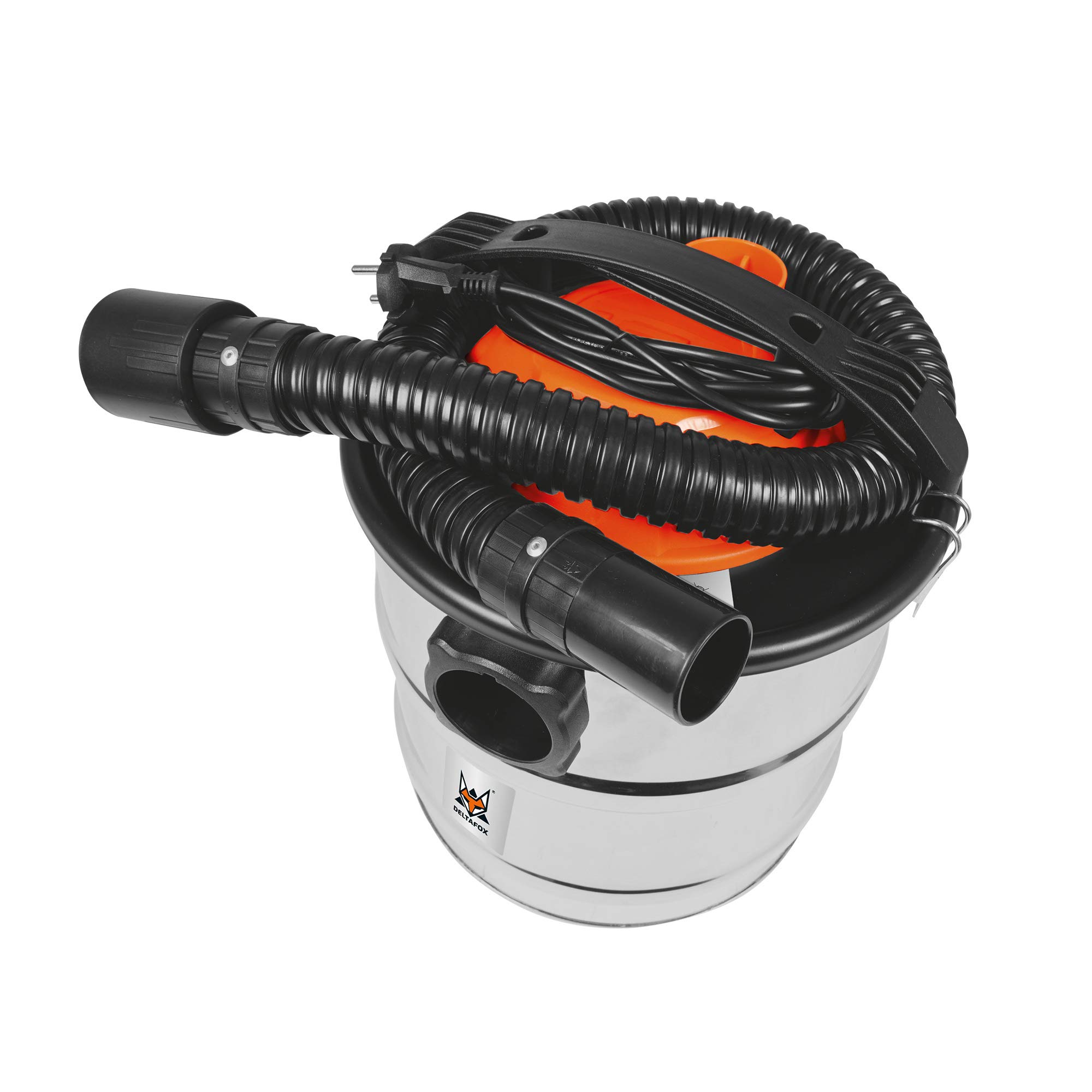 DELTAFOX Aspirador de Cenizas, Aspirador de Chimenea, Filtro de Cenizas - 1200 vatios - Potencia de aspiración 16 kPA - Depósito de Acero Inoxidable de 18 l