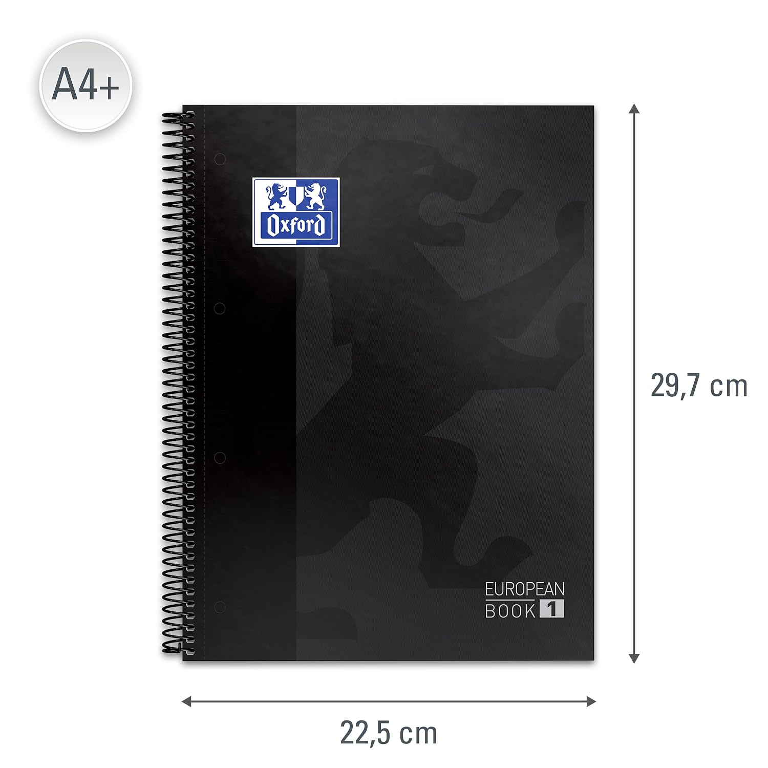 Oxford, A4 Notebooks, Pack of 2 A4 Microperforated Notebooks Europeanbook 1, Extra Cover, Spiral, 5 x 5 Squares, Ice Mint and Black      Unknown Binding