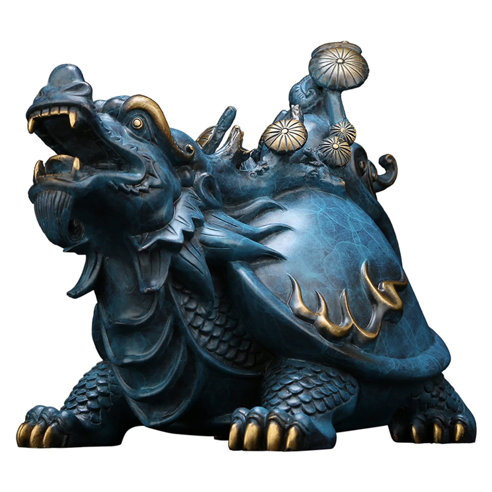Statues de Bouddha et Dragon Tortue en cuivre pour objets de collection et déco maison