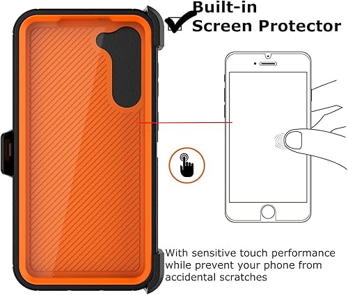 Miniatura 4 de Takfox Funda para Samsung S23 para Samsung S23 con clip para cinturón con protector de pantalla integrado, protector de soporte, resistente,