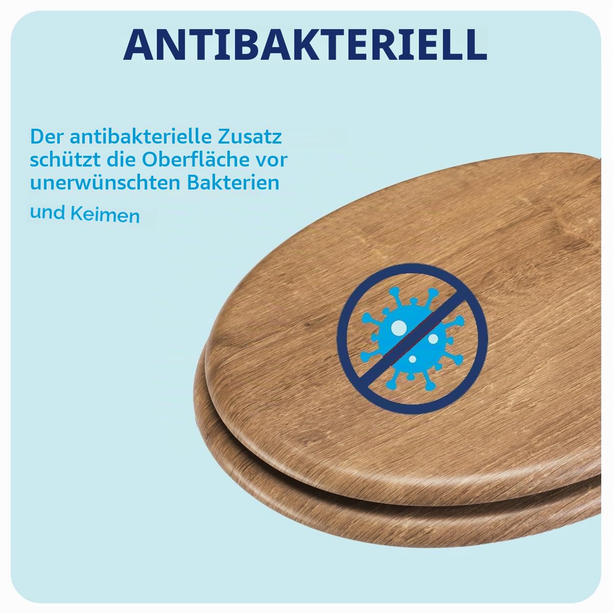 Croydex Ontario WC Sitz mit Absenkautomatik aus Holz – Flexi-Fix Einfache Montage - Schnellverschluss für einfache Reinigung – Antibakterieller toilettendeckel - Teakholz-Effekt