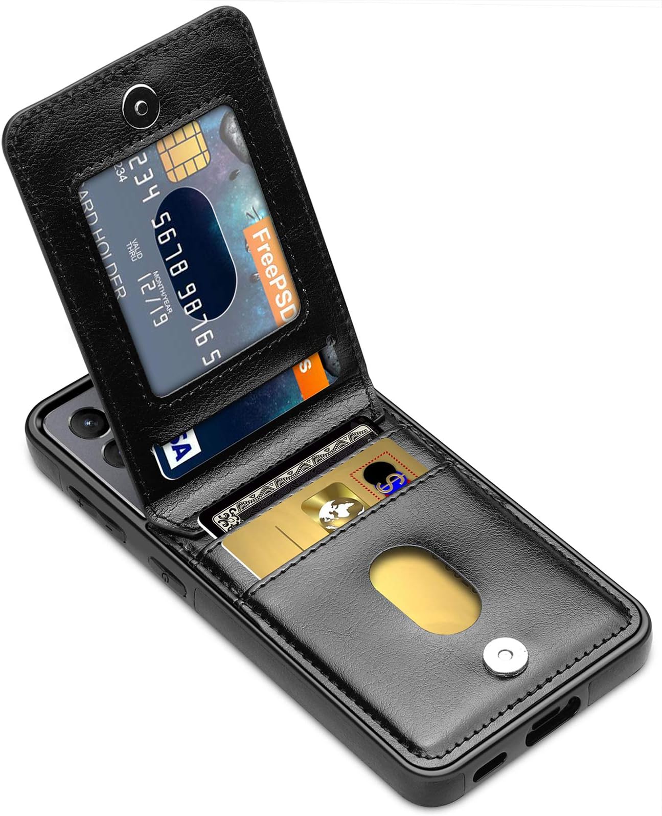 LakiBeibiCompatible with Samsung Galaxy s21 Plus case, Dual Layer Lightweight Premium Leather Wallet Case with Card Holders Flip Case Protective Cover for Samsung S21 Plus 5G(2021),Black