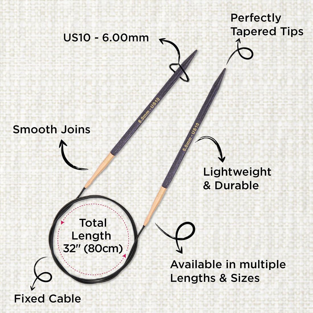 KnitPro J’Adore Cubics Fixed Circular Needles 32" (80cm) | US Size 10 (6mm)