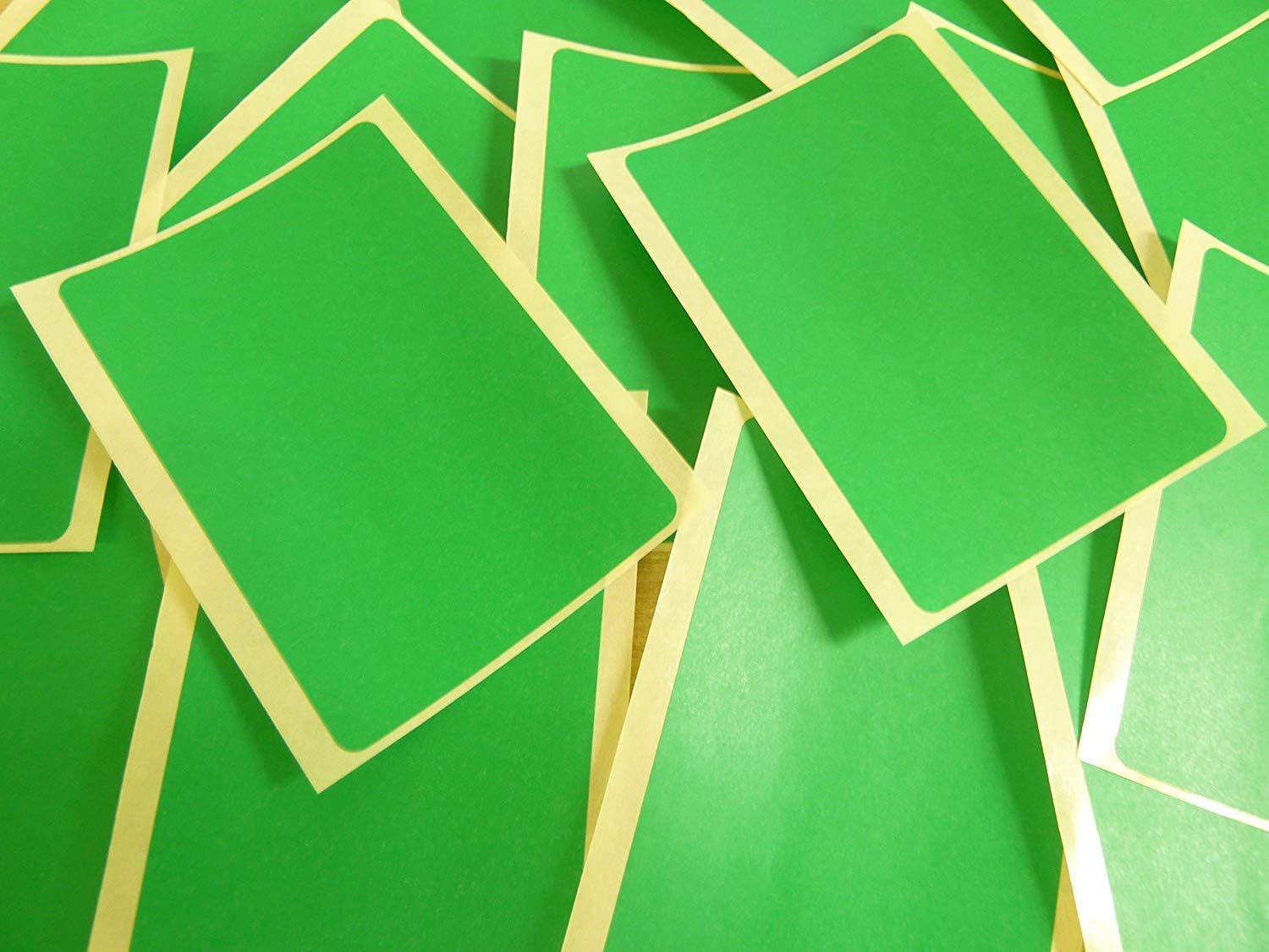 Large 99x65mm Rectangular Mid Green Colour Code Stickers, 20 Self-Adhesive Rectangles Sticky Coloured Labels
