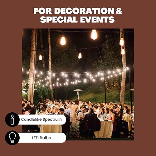 Miniatura 4 de Norb Tira de luces solares de 35 pies con espectro de luz NorbCOZY. Incluye bombillas LED de estilo vintage inastillables de 1 vatio y panel solar.