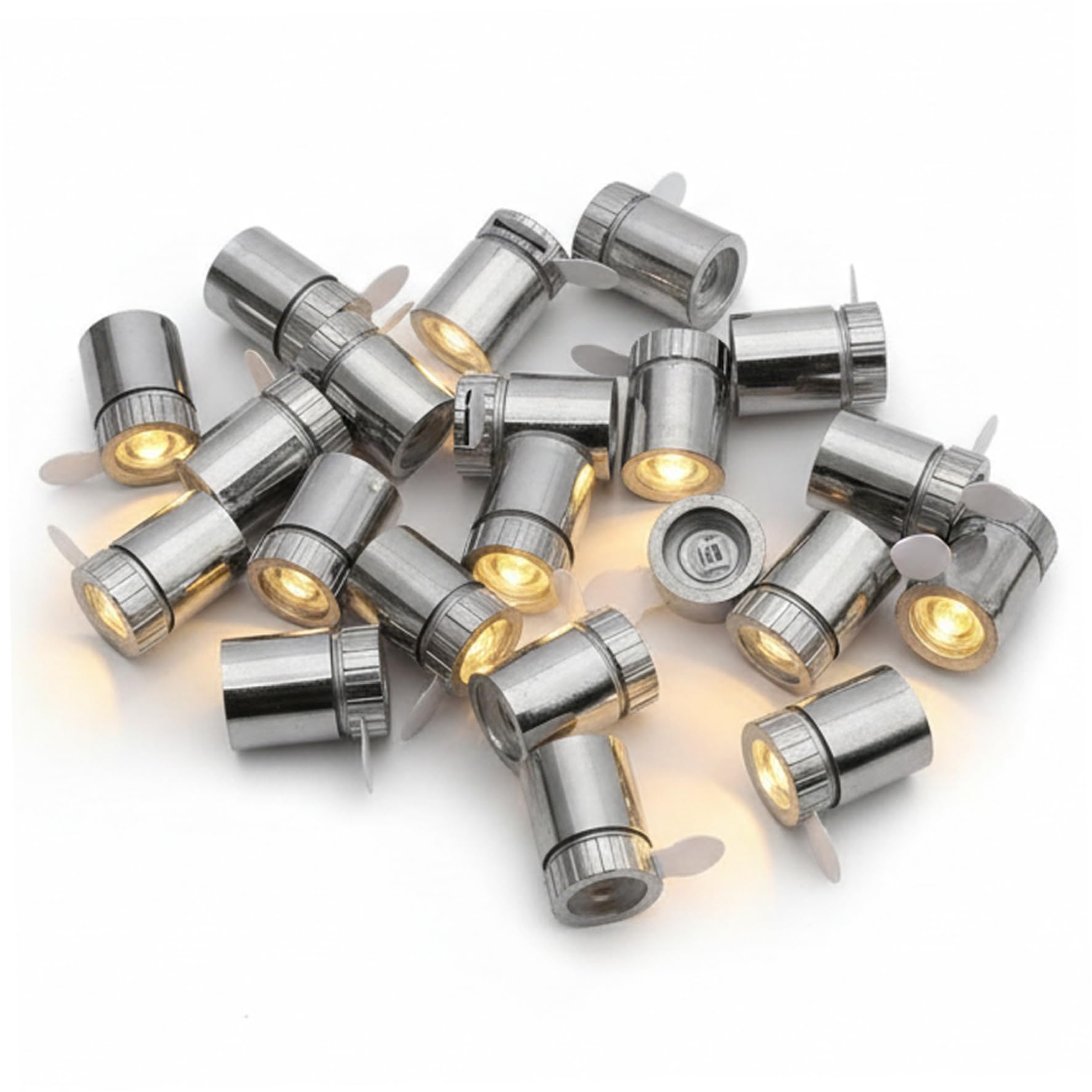 BEAHING 20Pcs Mini LED Lights for Crafts, Metal Body Tiny LED Lights with Rotary Switch, Warm White & Color Changing Bulbs for DIY Projects, Mini