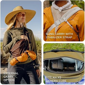 Peak Design Outdoor Sling 7L, Eclipse, Padded Adjustable Shoulder Strap for Crossbody or Waist Carry, 10 Pockets, Ideal for Carrying Cameras and Essentials, Versatile Sling Bag for Men and Women