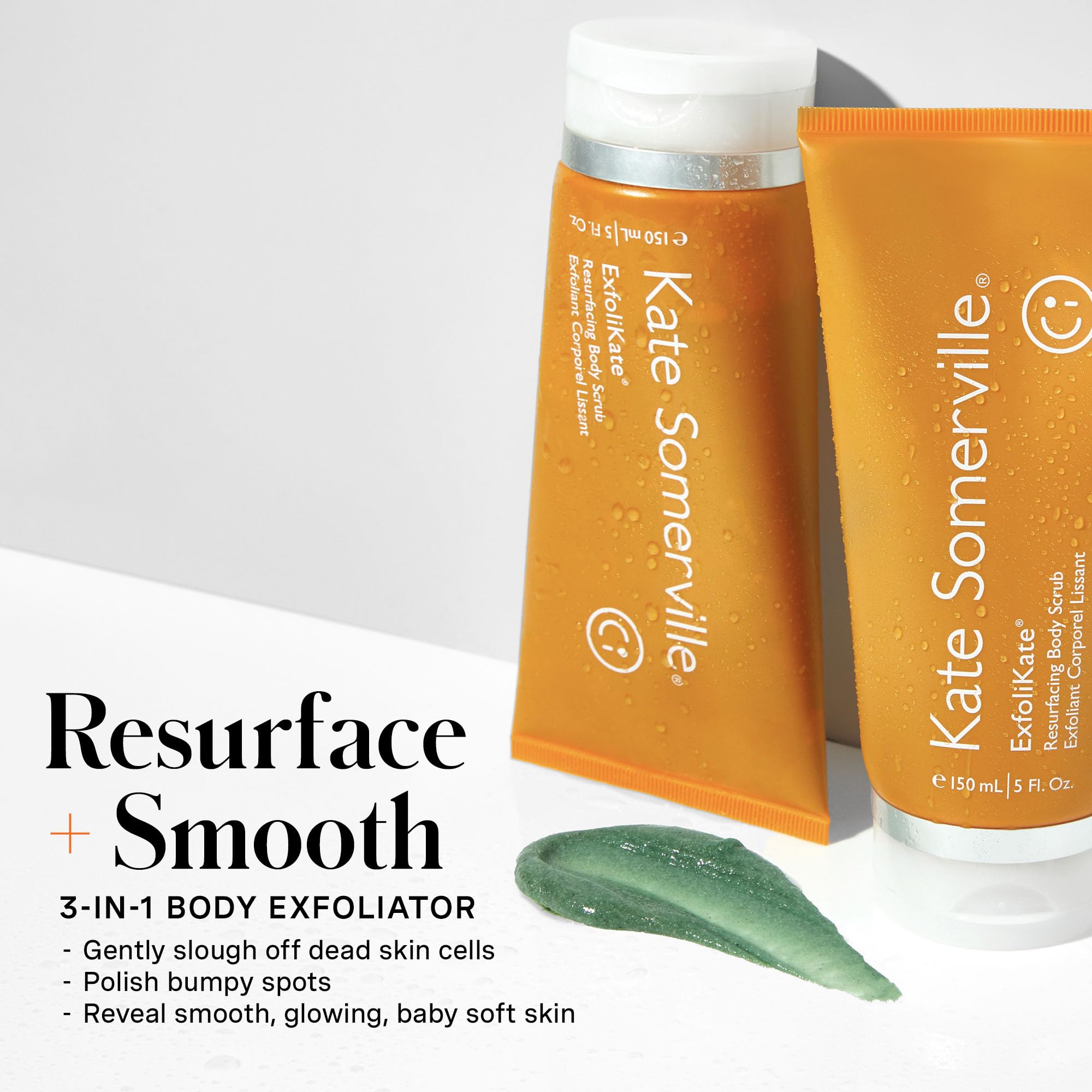 Kate Somerville ExfoliKate Resurfacing Body Scrub – Triple Action Exfoliating Body Polish, Removes Dead Skin, Improves Tone & Texture, 5 Fl Oz