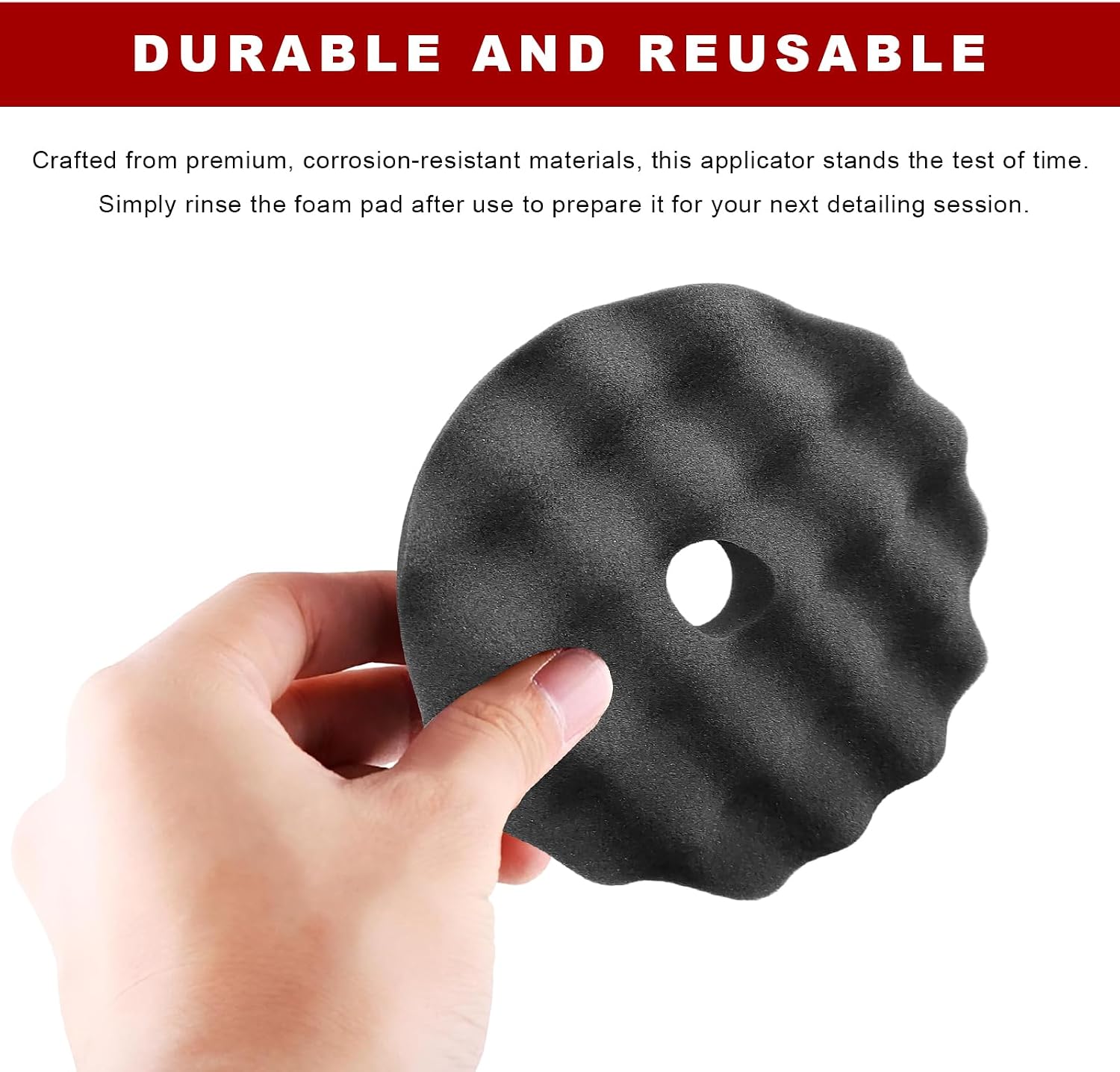 Tire Shine Applicator, Reusable Flow Tire Dressing Applicator Pads with Ergonomic Handle, Streak-Free Car Detailing Tool Suitable for Applying Most Tyre Shine, Car Accessories