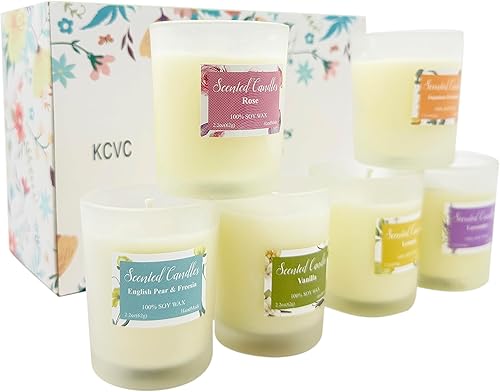Miniatura 3 de KCVC Velas perfumadas fuertes en tarro de vidrio para mujeres, velas perfumadas fuertes para aromaterapia, velas de cera de soja con aceite