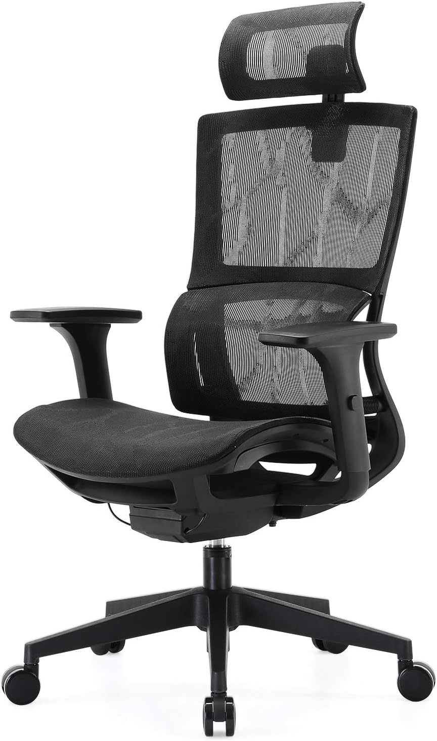 MELOKEA Fauteuil Bureau 200Kg, Accoudoirs 4D, Dossier Et Profondeur D'assise Réglables, Verrouillage 4 Positions, Coussin En Maille, Chaise Bureau Ergonomique Fauteuil De Bureau Confortable
