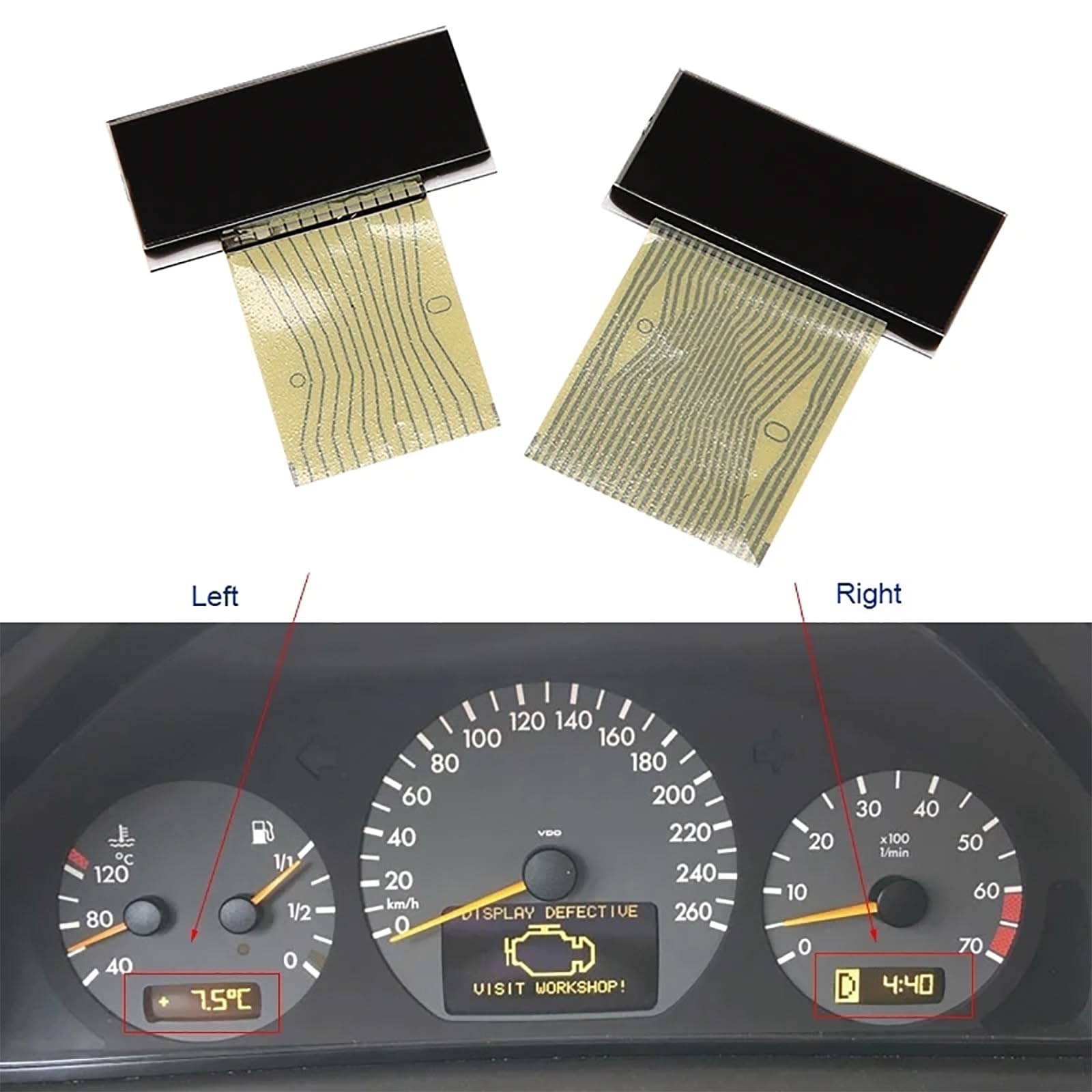 Auto sinistra e destra informazioni LCD Display Screen sostituzione Fit per W210 W208 W202 R170 strumento cluster facile installazione schermo