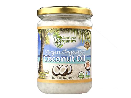 Tropical Green Aceite de coco orgánico virgen orgánico, 16 oz.