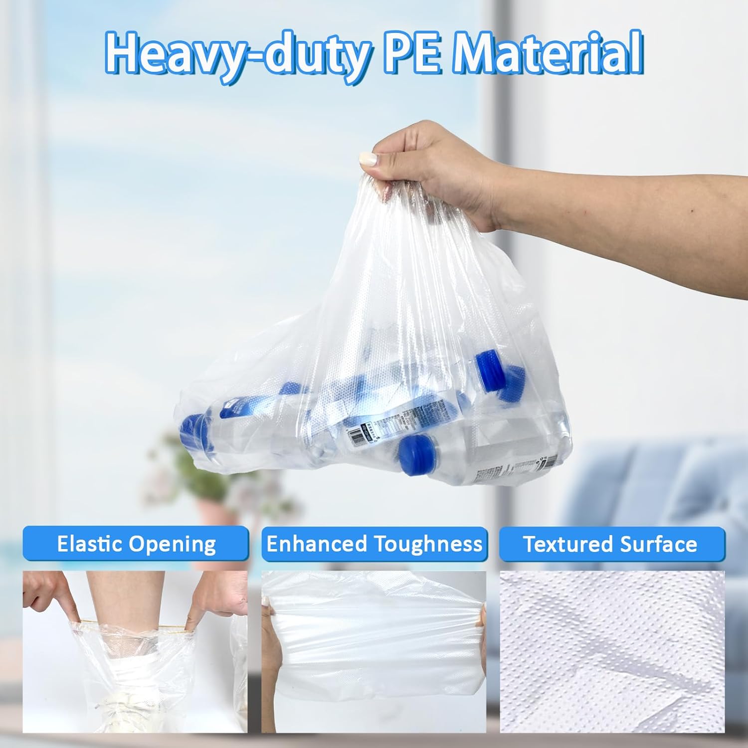 AceFly 10 Pairs Waterproof Shoe Covers for Rain, Disposable Non-Slip Plastic Boot Covers, Indoor/Outdoor Rain Shoe Protectors and Overshoes for Men & Women - Clear - Image 7