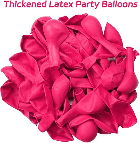 Miniatura 4 de ASIYUHY Globos de color rosa intenso, 100 globos de látex de 12 pulgadas de grosor, globos de helio redondos de color rosa intenso para cumpleaños,