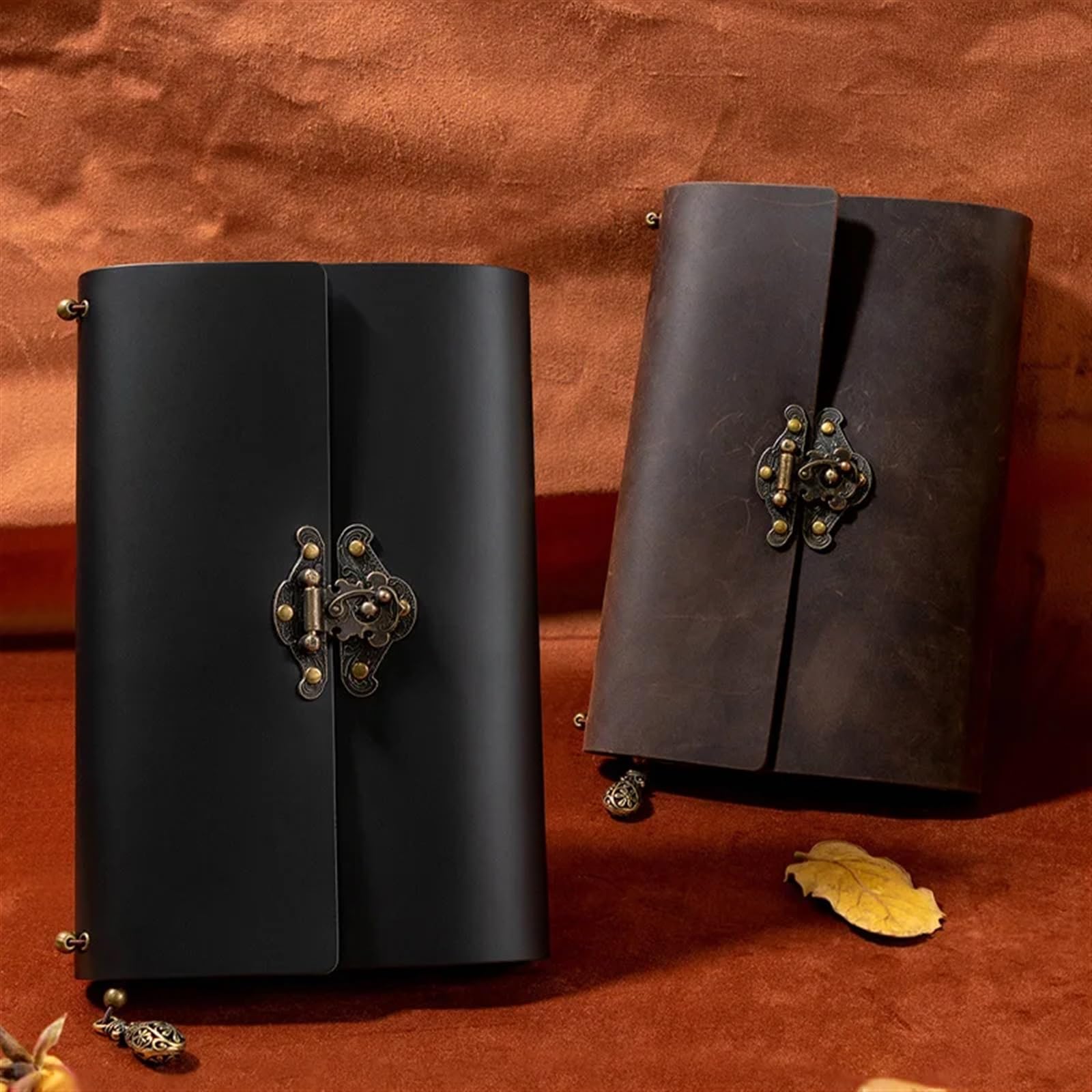 Libreta Vintage Recargable con candado, libreta de Piel de Vaca de Primera Capa, para actas de reuniones de Trabajo, Cuaderno de Cuero Suave, Diario de Estudio para Estudiantes