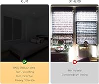 Vista 5 de Persianas opacas inalámbricas, sin taladro, cortadas a medida, con clip, autoadhesivas, persianas temporales, persianas de papel plisadas