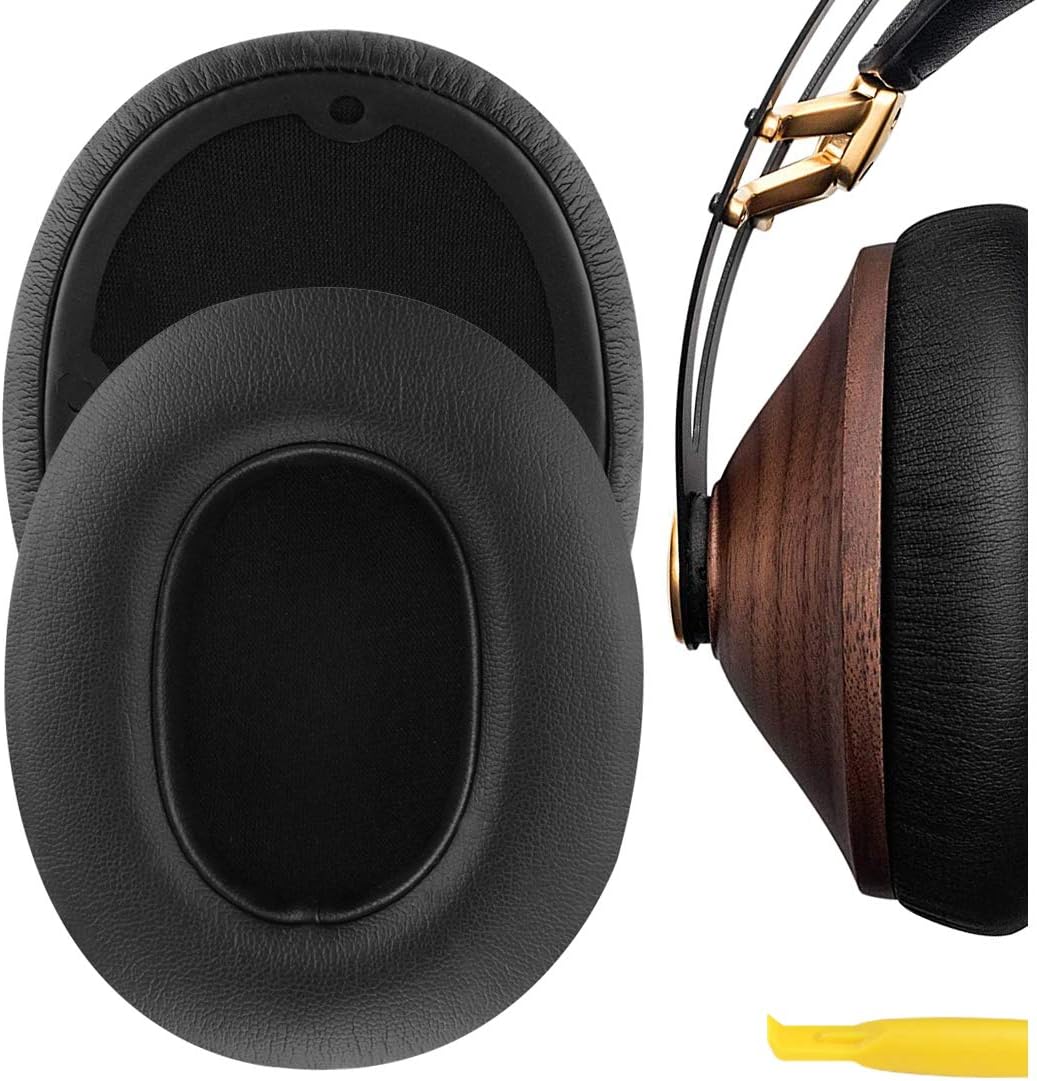 Geekria Earpads QuickFit Compatible Pads for Meze 99 Classics, Meze 99 Neo Headphones Pads Ear/Ear Cups (Protein Leather/Black)