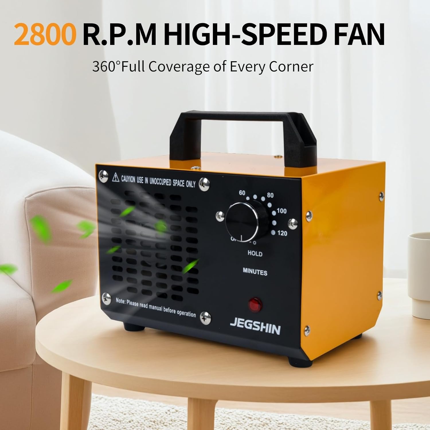 Ozone Generator 80,000mg/h, High Capacity Ozone Odor Eliminator Portable Ozonator for Home/Car/Pet/Basement Odor Suitable for Spaces up to 7,000 Square Feet