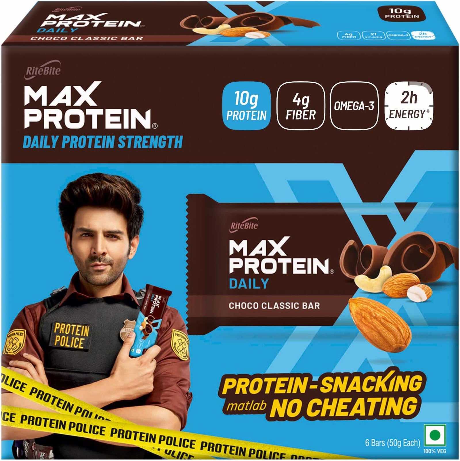 Work Out Choco Classic High Bar - Pack of 6 6X3 Blue