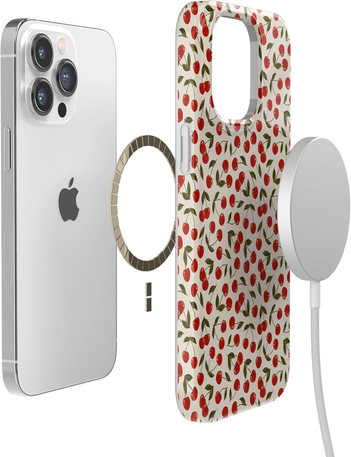 Casely iPhone 14 Pro Max Case | Cherry on Top | Red Cherries | Compatible with MagSafe | Classic Ultra Thin Design