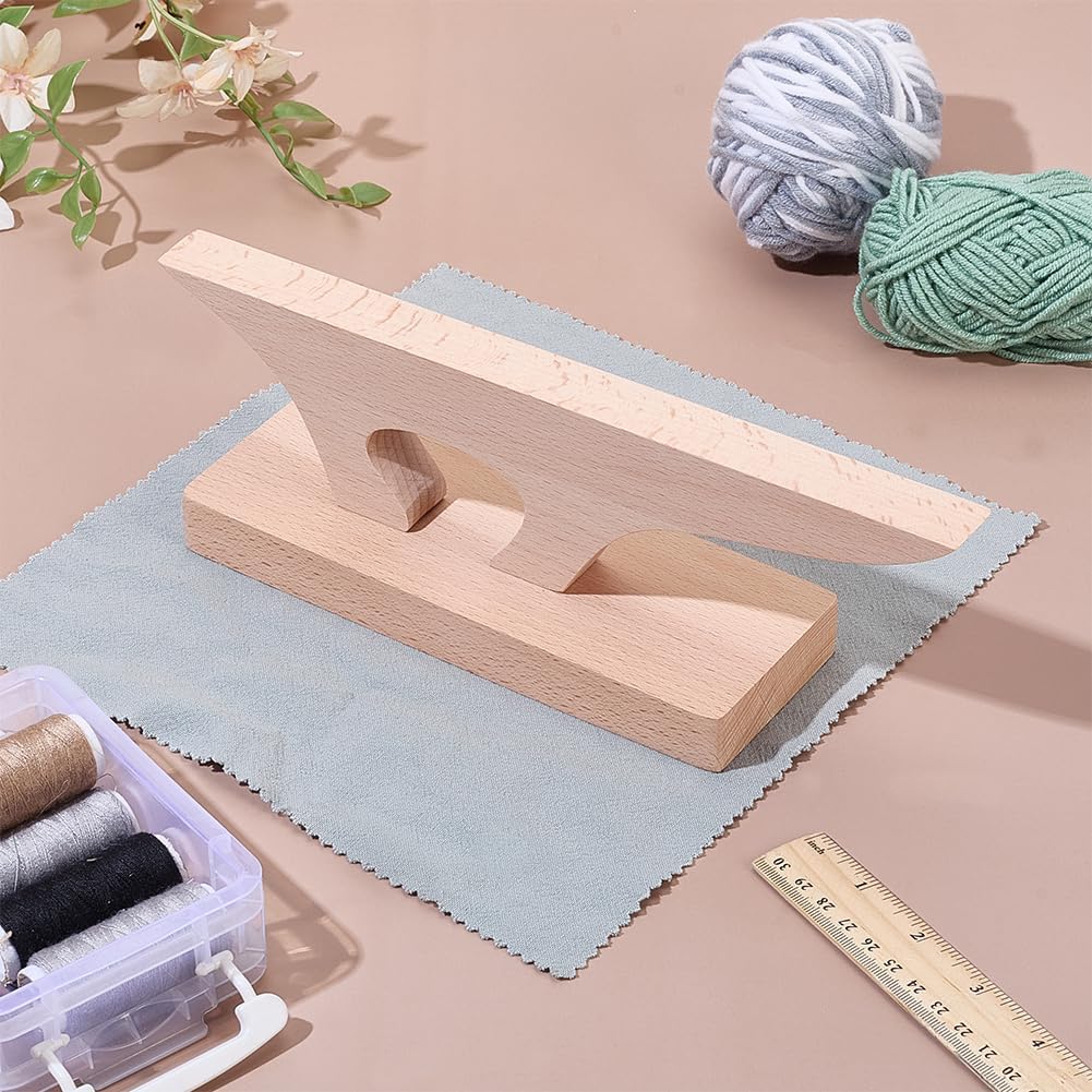 WADORN 2 in 1 Tailors Point Press Clapper with Pounding Block Bamboo Hardwood Seam Presser Tools Wooden Point Corner Block Pressing Tailor for Quilting Sewing Ironing Seams, 10.7x2.7x0.8 Inch