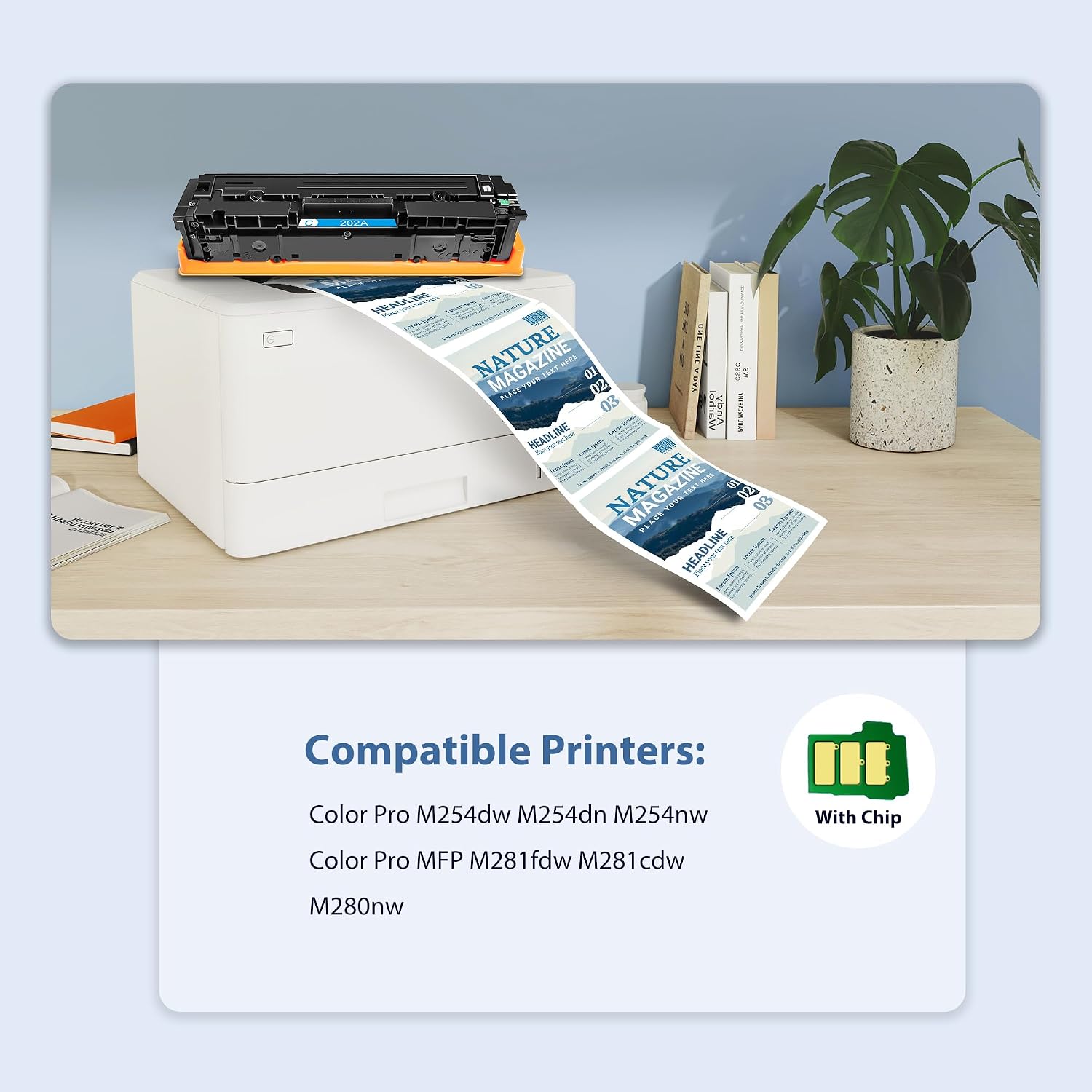 202A 202X Toner Cartridges 4 Pack High Yield Replacement for HP 202A CF500A Compatible with HP Color Laser Jet Pro M254dw M254nw Pro MFP M280nw M281fdw M281cdw M281fdn (Black/Cyan/Magenta/Yellow)