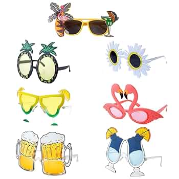 Occhiali Da Sole Hawaiani Per Feste - 9 Paia Con Motivi Tropicali, UV400, Per Adulti E Bambini