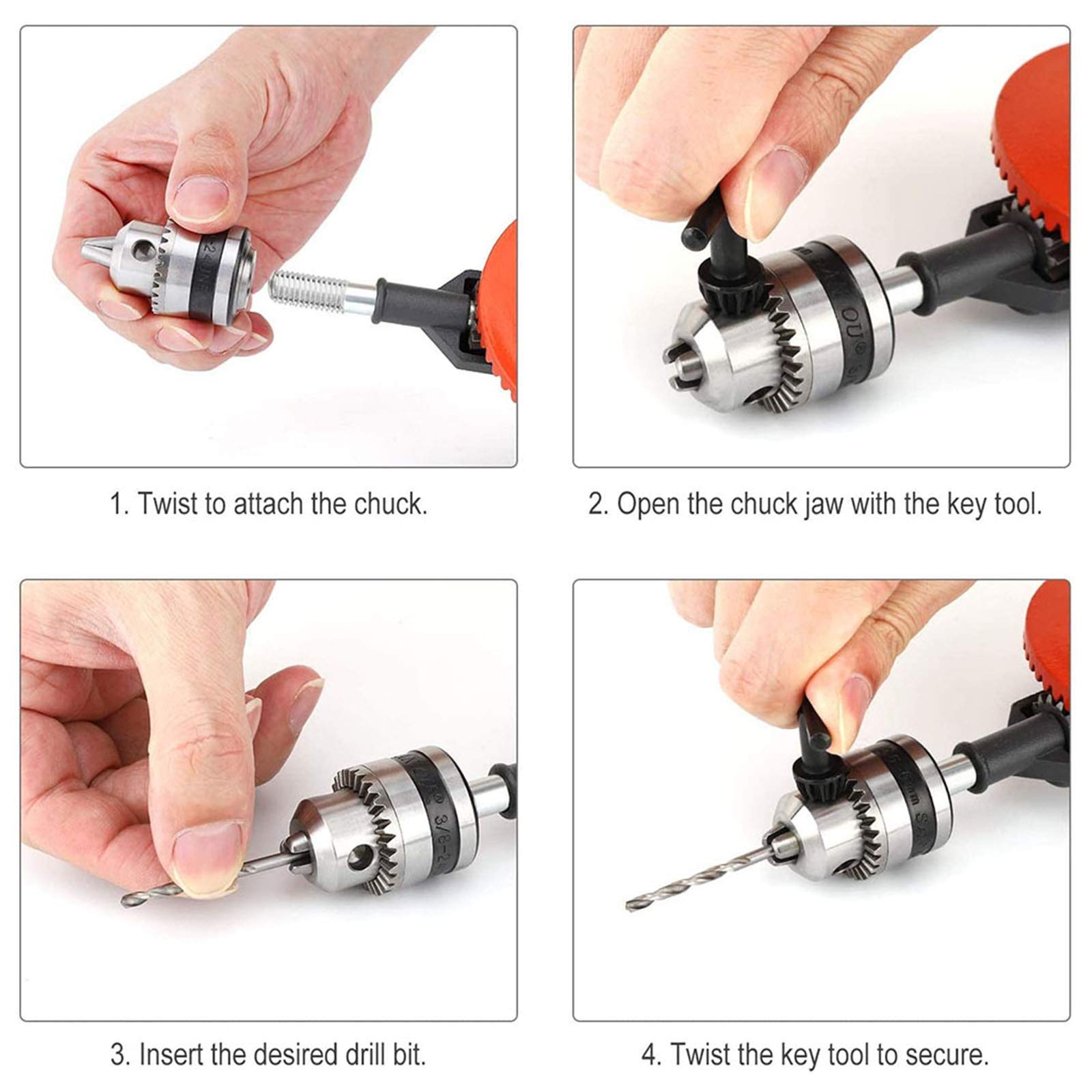 Taladro Manual De Manivela Doble Engranaje Portátil Taladro De Manivela, 1/4 Pulgada (0.6-6Mm) DIY Taladro De Carpintería Suministros De Enseñanza Herramientas A Mano