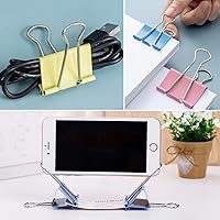 Vista 6 de Clips de carpeta extra grandes de 2 pulgadas (paquete de 48), abrazaderas de papel grandes de colores con caja, clips gigantes para carpeta