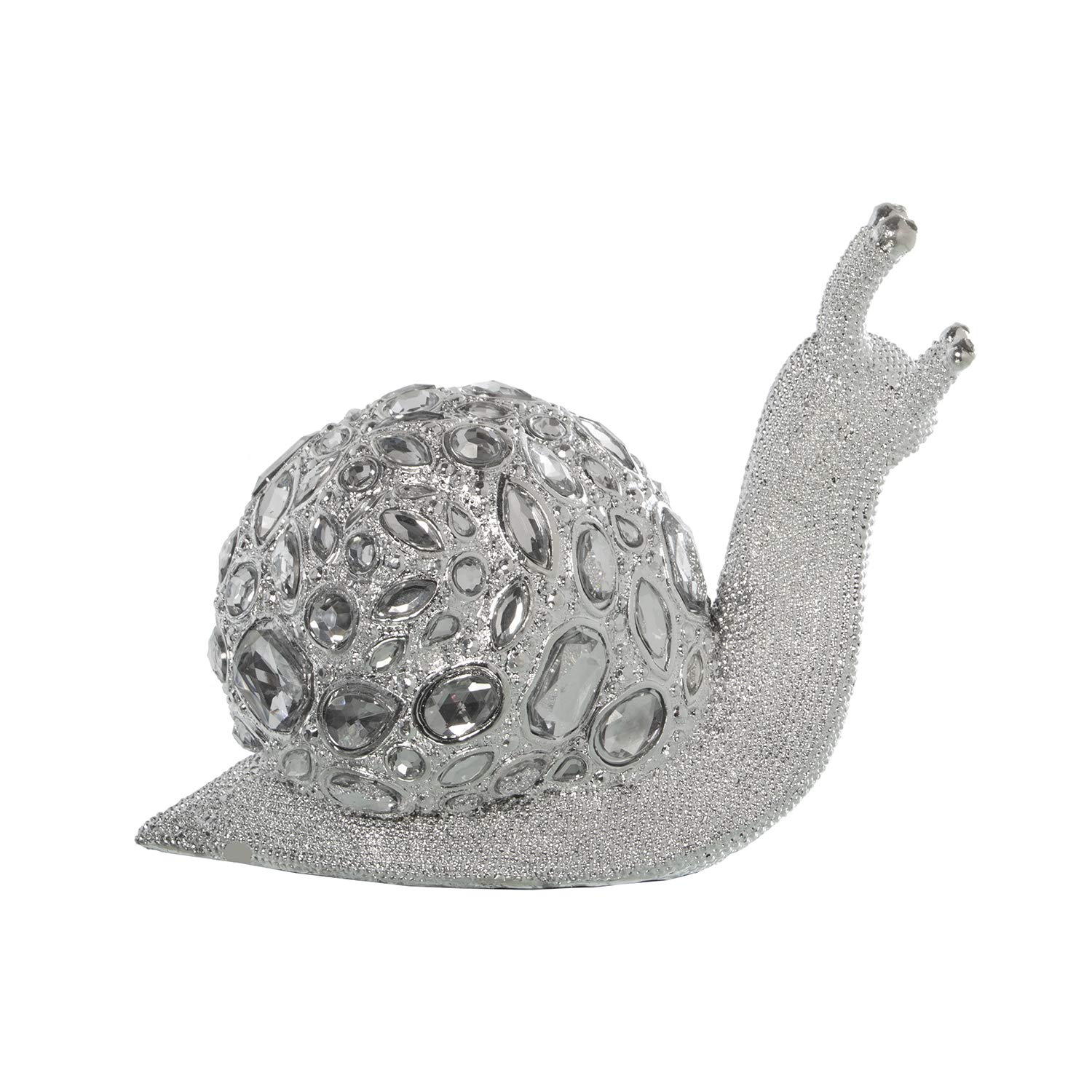 Statue escargot argenté en résine haut de gamme style chic