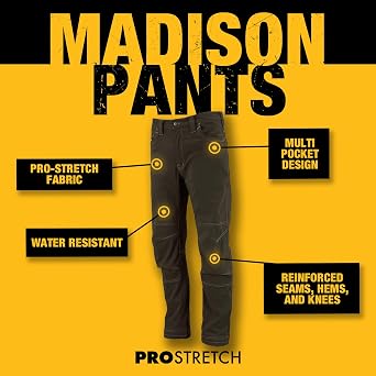 DEWALT Madison Men's, Pro-Stretch, Water Resistant Work Pants