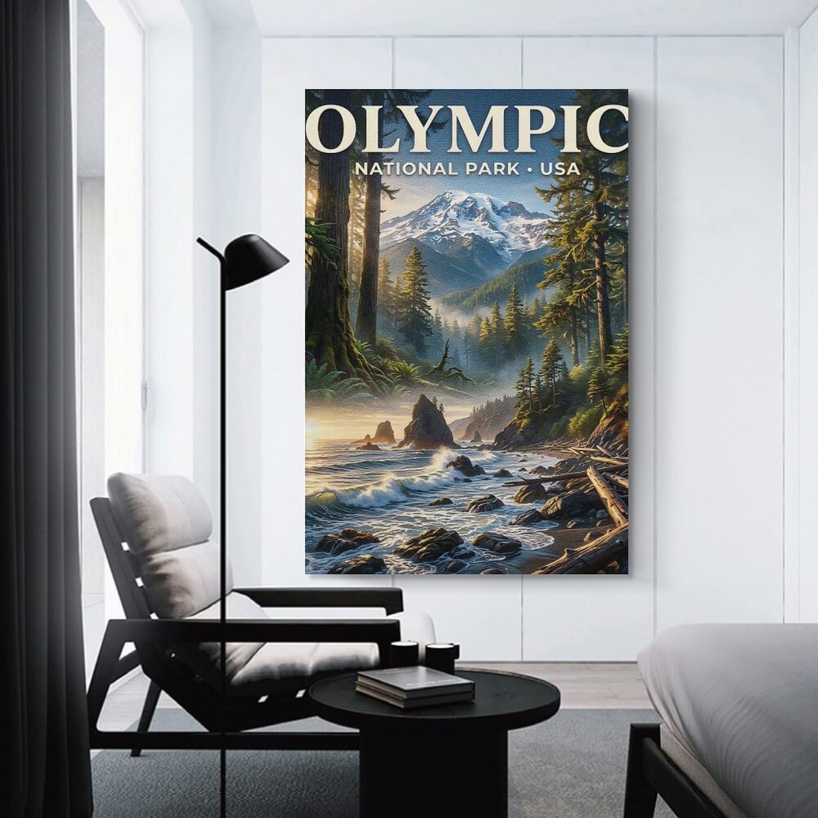 Junmoney Unframe-Style-5 Olympic National Park Landscape Art Canvas Art Print 20X30inch(50X75cm), For Front Hall, Corridor Or Welcome Spaces, Home Artwork For First Impressions