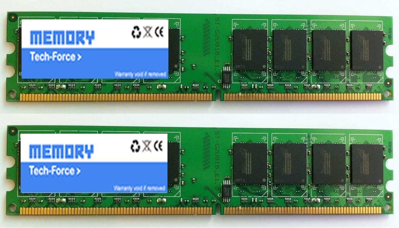 Memory Tech-Force 4GB (2 x 2GB) DDR2 DIMM (240 PIN) AM2 667Mhz PC2 5400 / PC2 5300 for Jetway JNC62K 4 GB