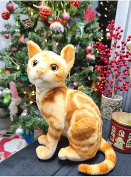 Süper Gerçekçi Peluş Kedi Sarman Orijinal Boy Yüksek Kalite Oyuncak Kedisi 32 Cm